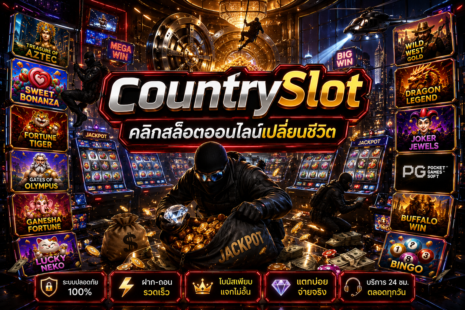 เลือกลงทุนกับ สล็อตออนไลน์ CountrySlot สล็อตเว็บตรง ของแท้ การันตี สล็อตแตกง่าย โบนัสแตกบ่อย ทวงคืนเวลาของคุณเพราะที่นี่เล่นได้ทุกที่ทุกเวลา